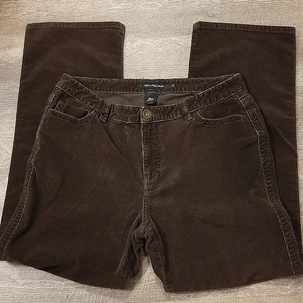 Calvin Klein Jeans Women's Size 16 Dark Brown Corduroy